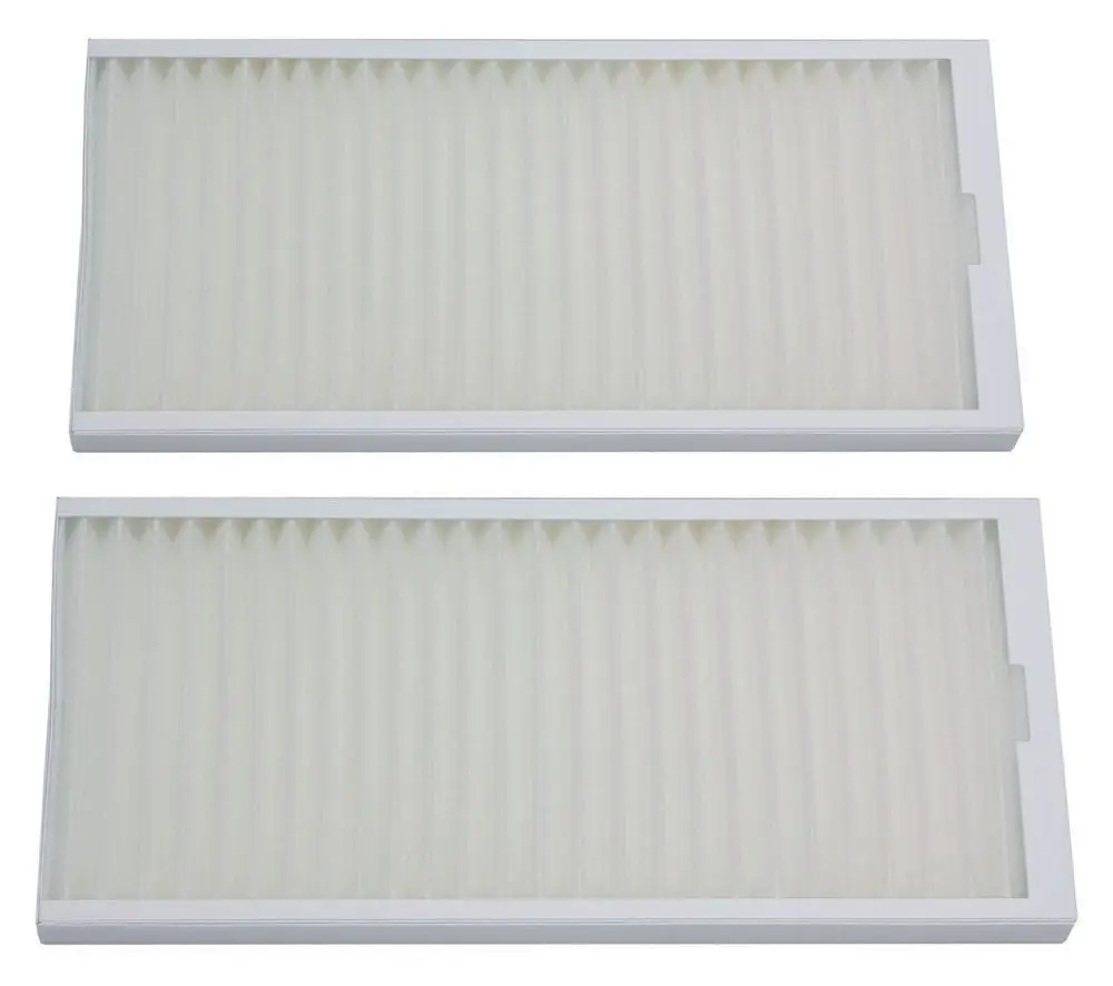 Zwei identische Luftfilter in weißem Rahmen mit gerillter Oberfläche, geeignet für Vaillant Systeme.